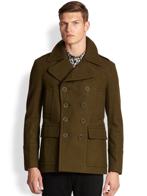 burberry peacoat mens|burberry men's cashmere overcoat.